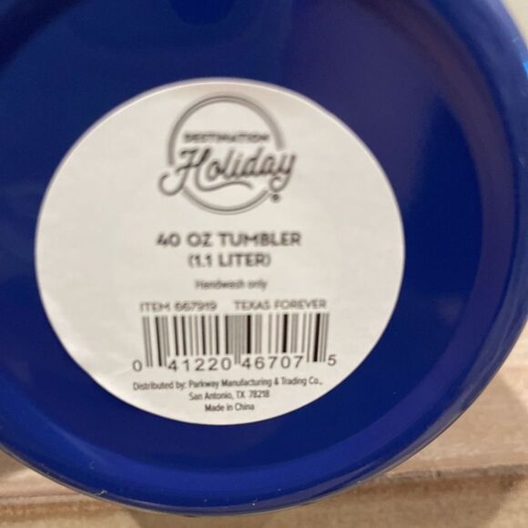 Texas Forever 40 Oz. Tumbler Cup From HEB NEW Blue Flowers Metal Insulated Drink - Picture 5 of 6